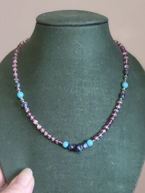 925 ~Handcrafted 15" Gemstone Beaded Necklace